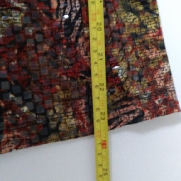 JM Collection Shiny Zippered Blazer Zip Up Top Sequins Animal Print Vintage Sz M - Picture 10 of 10